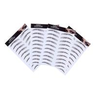 Housoutil Eyebrow Transfer Stickers Featuring Arch and Gentle Curve Shapes 6d Hair-like 4pcs Brown Made of Water Transfer Paper Reusable and Not Easy to Fade for Natural Eyebrow