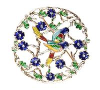 Housoutil Fashion Bird Brooch Pin Badge with Enamel Wreath Design, Alloy Material, Fine Craftsmanship, Easy to Take, to Decorate Your Bag Or Clothing for Sisters and Daughters