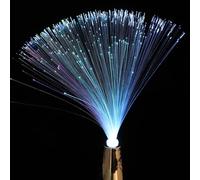 Housoutil Fibreglass Lamp, Multi-Colored Fibre Optic Light, LED Colour Changing, Battery Operated, Tabletop, Indoor, Modern, Glam