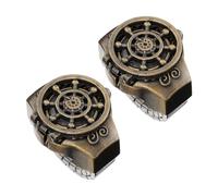 Housoutil Finger Ring Watches Unique Fashionable Mini Watch Rings 2pcs with Flip-Open Cover Vintage Zinc Alloy Material, Not Easy to Break for Women