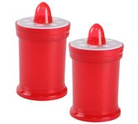 Housoutil Flameless Red LED Candle Lights Portable Battery Powered 2pcs Plastic Prayer Candle Lights for Christmas and Parties Yard Decor