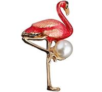 Housoutil Flamingo Brooch Pin Alloy Material with Enamel and Detail Chic Design Accessory Suitable for Daily Use Or Birthday, for Women’s Sweaters, Dresses, and Coats