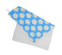 Housoutil Floral Book Cover for Notebooks and Textbooks, Washable Blue Polyester Fabric Sleeve with Elastic Stretch, Stays Smooth After Multiple Folds, for Study Spaces and Classrooms
