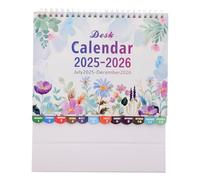 Housoutil Floral Desk Calendar Spiral Bound Flip Monthly Planner with Stand Up Design Vibrant High-resolution Printing Holiday Markings for Office and School Organization