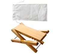 Housoutil Foldable Wooden Guitar Stool Portable Guitar Foot Rest with Storage Bag Adjustable Height Good Load-bearing Capacity Smooth Surface or Living Room Use