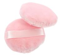 Housoutil Foundation Makeup Sponge 2Pcs 55Mm Cotton Velvet Powder Puff for Face Cream Blush Application Pink for Women