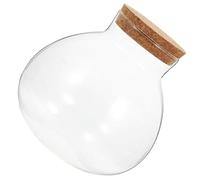 Housoutil Glass Micro Landscape Terrarium Bottle round Cork Lid Moss Plant Container Easy to Clean without Burrs, DIY Ecological Glass for Weddings and Birthdays