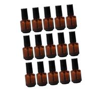Housoutil Glass Refillable Nail Polish Bottles with Brush Cap Leak-proof Design 15pcs 8ml for Nail Treatments and Cuticle Oils DIY Use