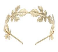 Housoutil Golden Metal Leaf Headband with Eye-catching Design, Attractive Appeal Wedding Headpiece for Bride and Flower Girl, Unique Fashionable Crown Hair Accessory for Special Occasions