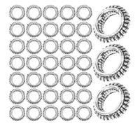 Housoutil Hair Braid Rings with Large Hole Design Alloy 100pcs Black Versatile Spiral Dreadlocks Hair Beads for Braids