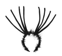 Housoutil Halloween Black Spider Headband Lightweight Fabric and Iron Hair Accessory for Dancing Party and Costume Decoration, Portable Halloween Party Props