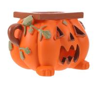 Housoutil Halloween Pumpkin Tissue Holder Resin Napkin Box with Smooth Tissue Access and Rustic Jack-o'-Lantern Shape, Orange Decorative Organizer for Party Table and Bathroom Decor