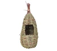Housoutil Hand-woven Bird Nest Hanging Decoration for Outdoor Use, Natural Grass Material with Easy Entrance and Exit, Suitable for Swallows and Small Birds, Garden Patio Lawn Birdhouse