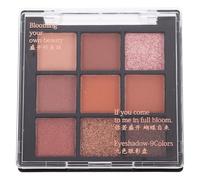 Housoutil Highly Pigmented Eyeshadow Palette 9 Colours Powder with Matte and Shimmer Finish, Easy to Use Portable Eye Shadow Set for Party Time and Everyday Makeup