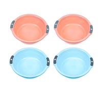 Housoutil Home Washing Basin Set Easy to Store Double Handles and Hanging Hole Design 4pcs , Lightweight Pp Material Random Color for Kitchen Or Bathroom Use for