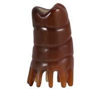 Housoutil Horn Scalp Massager Comb for Hair Cleaning and Stress Relief, Practical Shampoo Brush with Brown Sturdy Material, for Relaxing Head Massage and Scalp Care the Shower