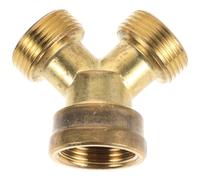 Housoutil Hose and Secure Fit 2 Way Y Connector Garden Splitter Brass with Leakproof Performance Heavy Duty Hose Adapter Fittings for Spigot for Home Gardening