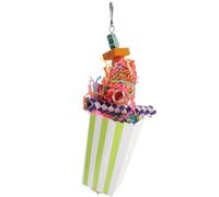 Housoutil Ice Cream Snack Bucket Hanging Chewing Bird Wooden Parrot