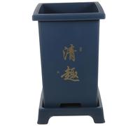 Housoutil Indoor Gardening Planter Set with Water Filter Cover and Tray Resin Pots for Orchids and Houseplants