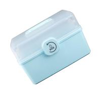 Housoutil Large Capacity Plastic Medicine Box with Multi-Layer Design for Organizing Medicines, Easy-to-Carry Family Storage Box for Traveling and First Aid Kit Use