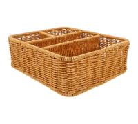 Housoutil Large Capacity Remote Control Storage Box with Multiple Compartments, Plastic Desktop Sundries Organizer Basket for Bathroom and Nursery Rooms, Easy Classification and Portable