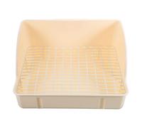 Housoutil Large Rabbit Litter Box with Rounded Mesh Edges Plastic Cage Toilet for Guinea Pig and Chinchilla, Prevents Feet being Scratched, for Living Room or Garden Pet Training