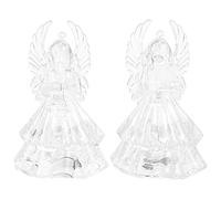 Housoutil LED Angel Lamp, 2PCS Acrylic Light, Christmas LED Color Changing Praying Angel, Mini Angel Figurines Light for Thanksgiving Christmas Home Decoration
