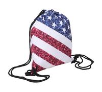 Housoutil Lightweight American Flag Drawstring Backpack for Men with Vivid Digital Printing, Oxford Cloth Material, Large Capacity, for Sports and Daily Outings