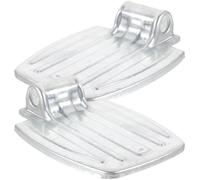 Housoutil Lightweight Metal Wheelchair Footrest Replacement with Stable Support, Simple and Generous Silver Foot Plate for Elderly Users, Suitable for Daily Mobility Aid and Comfortable Leg