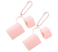 Housoutil Lipstick Holder Keychain Heart-Shaped Design with Chain Silicone 2pcs for Security Lip Balm Organizer Pouch Travel-Friendly for Makeup on The Go