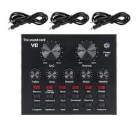 Housoutil Live Sound Card Set with 800 Capacitor Microphone Professional Music Mixer Board for Phone and Computer Livestreaming Podcast Recording Equipment