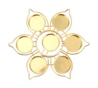 Housoutil Lotus-shaped Single-layer Seven-star Butter Lamp Tea Light Holder, Table Decoration for Home and Temple, Ghee Candle Desktop Adornment Household Decor
