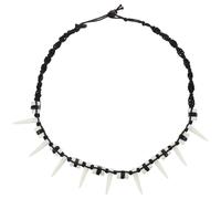 Housoutil Mens Necklace Handwoven Wolf Tooth Pendant Necklace for Boys and Men with Plastic Cord Comfortable Wear Bohemian Viking Style Suitable for Daily Fashion Accessories