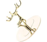 Housoutil Metal Candle Cover 3D Golden Elk Design Scented Candle Jar Lid and Wind Protector for Even Burning and Drip Catching in Home Aromatherapy