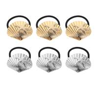 Housoutil Metal Hair Ties Hair Accessories with Seashell and Sea Star Charms 6pcs Comfortable High Elasticity Suitable for All-day Use at Beach Parties and Formal Events
