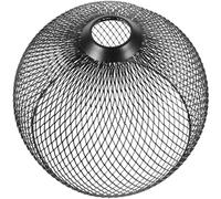 Housoutil Metal Lampshade Large Hanging Lamp Shade with Matte Black Geometric Mesh Design, Decorative Ceiling Light Cover for Home, Restaurant, and Entrance Hall, Replacement Pendant