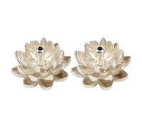 Housoutil Mini Alloy Incense Burners with Fine Carving and Practical Use Shaped 2pcs Silver Incense Holders Delicate Flower Design for Living Room and Yoga