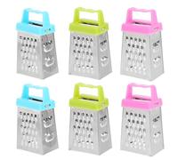 Housoutil Mini Cheese Grater, 6pcs Stainless Steel Mini Garlic Grater, Multipurpose Hand Held Four-sided Small Vegetable Slicer for Ginger, Vegetables, Potatoe, Cucumber, Lemon, Carrots