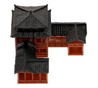 Housoutil Mini Chinese Inn Model 6x6x4cm Traditional Plastic Building Sculpture Decorative Architectural Prop for Home and Garden Yard Decorations