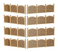 Housoutil Miniature Garden Fence 8Pcs Hand-Assembled Wooden Railing for Architectural Models Terrariums and Miniature Crafting Scenes
