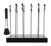 Housoutil Model Painting Stand Base Holder with Bendable Alligator Clip Sticks and Cleaning Brush for Airbrush Hobby, Featuring Stable Plastic and Iron Base for Model Parts and Cards
