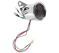 Housoutil Motorcycle Modified Speedometer Gauge for Motorcycle Riders, Zinc Alloy Material with Pointer Design, Easy to Install Vintage Style Modification Accessory in Silver