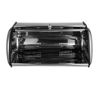 Housoutil Multi-Function Bread Box Stainless Container Grey Kitchen Organizer for Snacks and Daily Essentials Storage