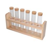 Housoutil Multi-function Glass Tube Rack Display Stand for Coffee Bean Roasting Degree Storage Household Test Tube Holder Kitchen Accessory for Beans and Tea Display