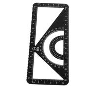 Housoutil Multi-functional Metal Ruler Set with Protractor Triangle and Straightedge for School Drawing Measurement Geometry Tools Lightweight Aluminum Alloy Scale for Students and