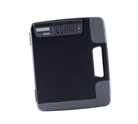 Housoutil Multifunctional Files Box with Calculator Portable Clipboard Document Storage Organizer for Office Business Studying Black Plastic Holder for Receipts Cards Contracts