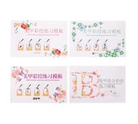 Housoutil Nail Art Practice Book and Daily Skill Consolidation for Store Training 4pcs with Multi-layer Practice Pages, Paper Material, Ink Bleeding Resistant for Beginners in Nail Salons