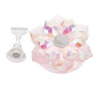 Housoutil Nail Practice Stand Set Single Magnet Fingernail Holders Pink Cherry Blossom Crystal Nail Art Display Base for Beginners and Press-on Use for Salon and Home