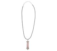 Housoutil Natural Stone Gemstones Necklace Versatile Necklace with Hexagonal and Heart Crystal Pendant with Beautiful Heart Design for Men for Christmas Party Favors and Decoration