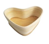 Housoutil Natural Vine Proofing Basket Heart Shape Large Bread Baking Tool Cover 24.5x22x7.5cm for Dough Rising and Artisan Bread Making